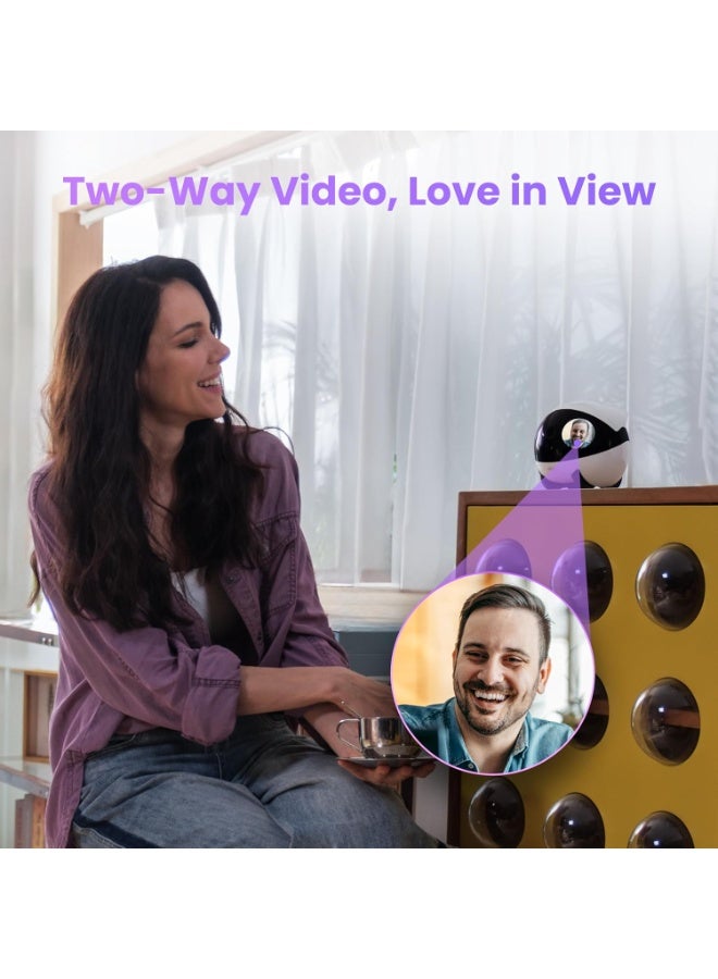Enabot EBO Air 2 Plus FamilyBot 3K Home Camera Robot: Indoor Camera, Movable Robot Companion, 2-Way Video, AI Chat Mode, Auto-Recharge, Long Battery Life, Custom Facial Image, Night Vision - Image 4